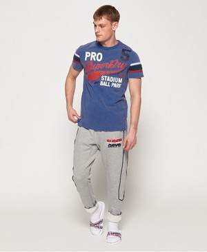 Superdry Pitch Field Retro Férfi Pólók Kék | KLWOQ8942